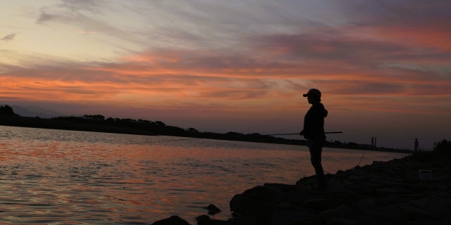 夕方の釣り